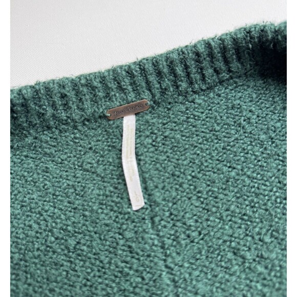 Free People Retro 90s Brookside Slouchy Tunic Sweater Pine Forest Green Large - Picture 3 of 7